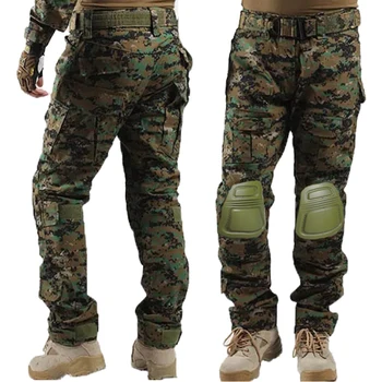 Exterior Camuflagem Multicam Tático Militar Calças Do Exército Uniforme De Calças De Caminhada Calças De Combate Paintball Calças Cargo, Com O Joelho Pad