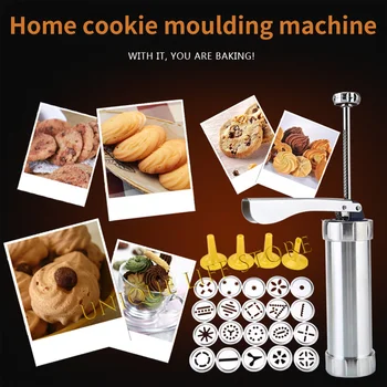 Biscoito Biscoito Fazendo Maker Bomba De Máquina De Imprensa De Decoração Do Bolo De 20 Moldes+ 4 Bicos Cookie Ferramentas Cookie Moldes