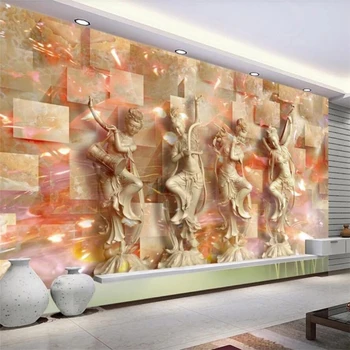 Wellyu Personalizados, papel de Parede 3D Estéreo Foto Mural Chinesa Clássica Quatro Belezas Sala de estar, Quarto PLANO de Fundo do papel de Parede