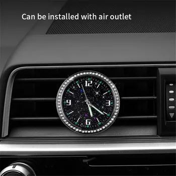 Relógios De Carro Luminoso Mini Automóveis Internas De Pau-Relógio Digital Automático De Enfeite De Carro Acessórios Presentes Mecânica De Quartzo Relógios