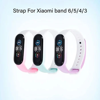 Cinta Para Xiaomi Mi Banda 6 5 4 3 Gradiente de Duas Cores de Silicone WristStrap Anti-suor de Pulso Bracelete de Esportes para MiBand Pulseira