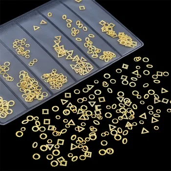 1Pcs de Ouro Brilham, a Arte do Prego de Metal 3D Mistura Quadro de Jóias de Enchimento UV Resina Epóxi de Moldes de Enchimento Para DIY Fazer a Jóia de Enchimento