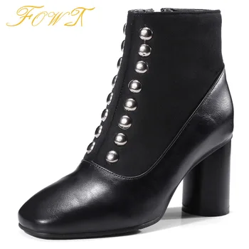 Plus-size preto cravejado de saltos para mulheres com round-toe de camurça para o outono/inverno casuais senhoras maduras sapatos